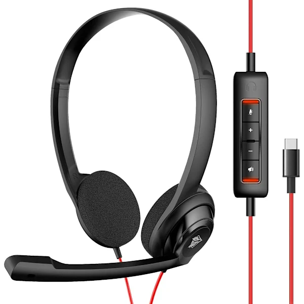 Trådbundet headset med, enkelsidigt trådbundet hörlurar