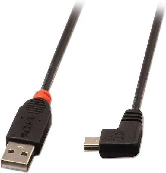 LINDY USB 2.0 typ A/Mini-B 90° 0,5 m