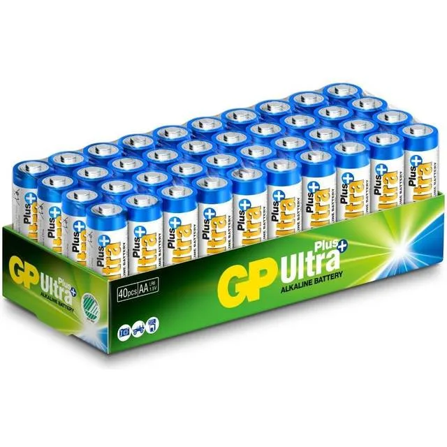 Förpackning med 40 AA-batterier GP
