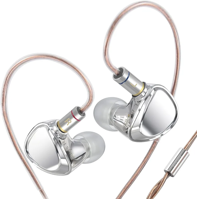 HiFi-hörlurar Bekväma In-ear-hörlurar med 1DD+4BA Hybrid-drivrutin för Sport Avtagbar Kabel för Musikentusiaster