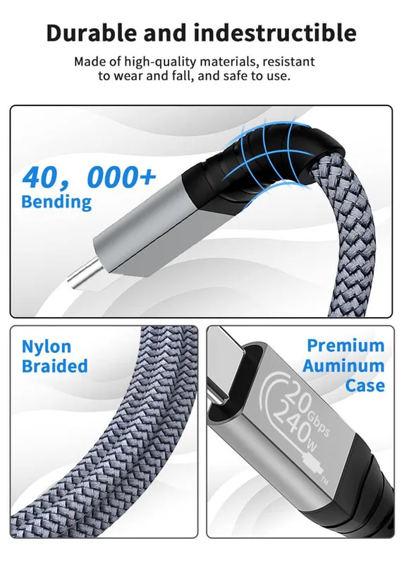deleyCON 240 W 20 Gbps USB-C-Kabel