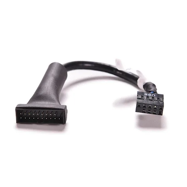 NFHK USB 9 stift 10 stift moderkort hona huvud till dubbel USB 2.0 hona adapterkabel