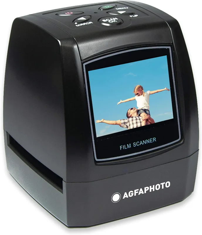 Digital Filmskanner, Negativfilm och Digitaliserare med Stor 2-tums LCD-skärm, 2 MP CMOS-sensorfilmskanner Konvertera 135 126 110 8 Mm Diabilder Till 12 MP JPG