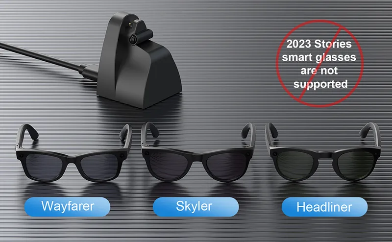 Smart Glasses Laddningsdocka för Meta Skyler Headliner