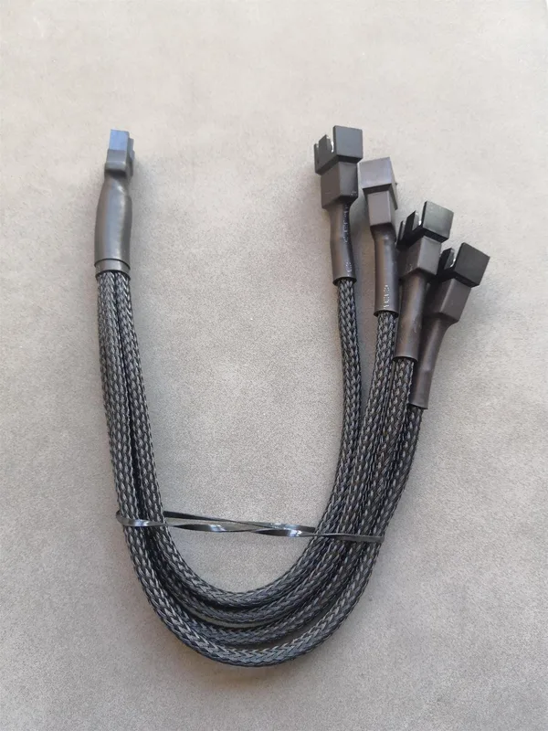 Gebildet 4st 4-stifts PWM Fläktförlängning Strömkabelkontaktfodral Hane Till Hona för Dator Kompatibel med 4-stifts och 3-stifts PWM-Fläkt (42cm)