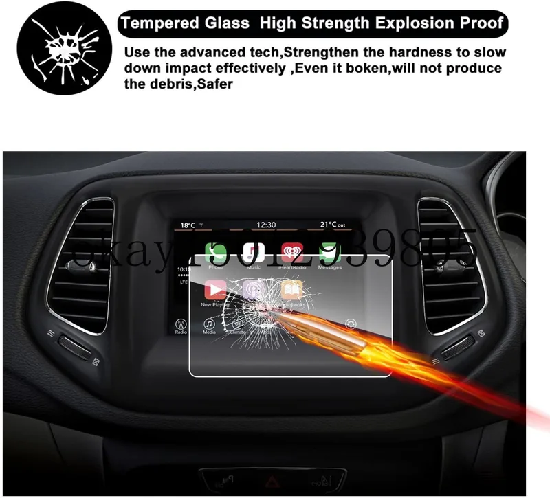 JCAKES Bil GPS Navigation Skärmskydd LCD-skärm Filmskydd Interiör TPU transparent film PPF-tillbehör, För Oshan Geeker 2020-2021