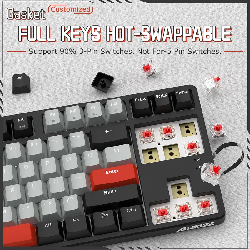 A.JAZZ AK871 Wireless Gaming Keyboard 75%