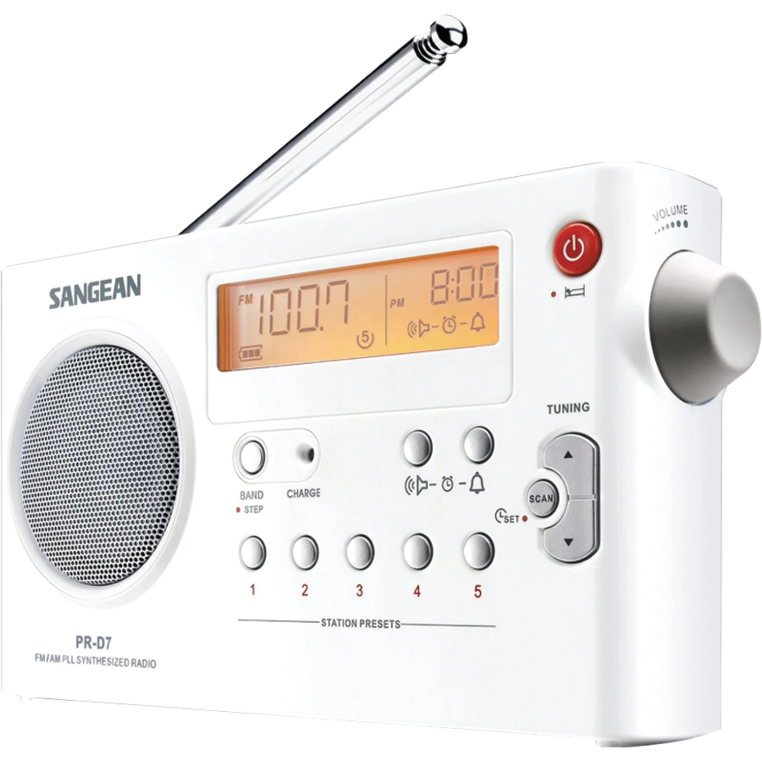 Sangean PR-D7 Portable White radio