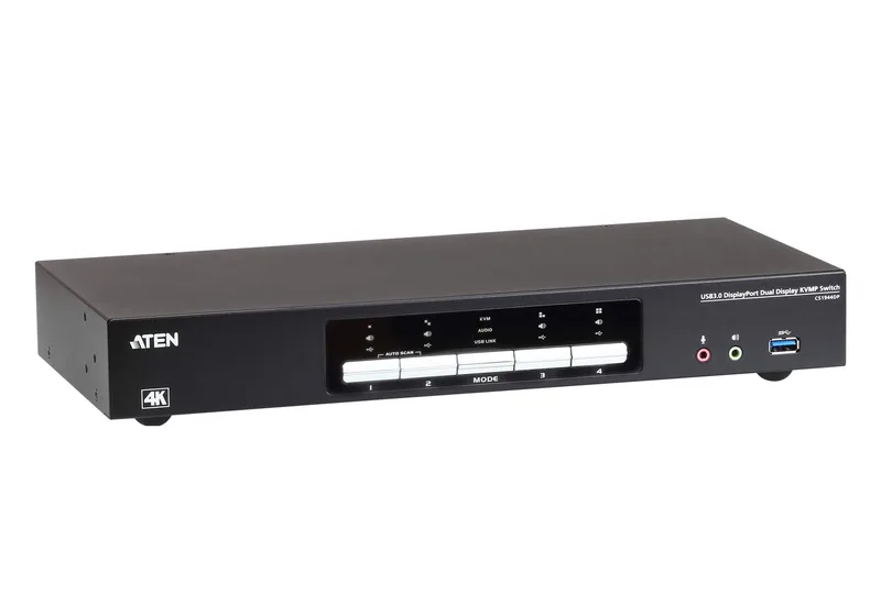 Aten CS1944DP 4-port USB 3.0 KVM-switch, 4K DP svart