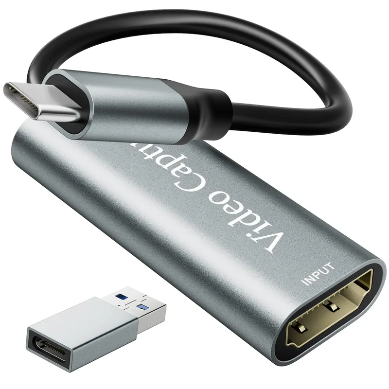 HDMI till typ-C 4K 1080P Game Live silvergrå videoinspelningskort