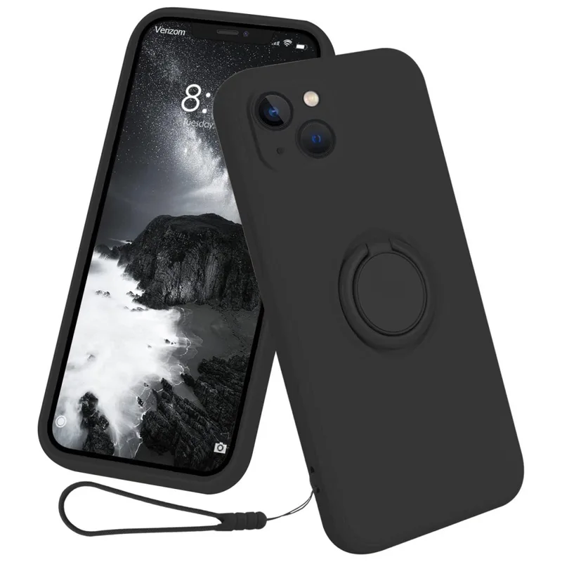 OEM Mobilskal till iPhone 15 Ringhållare Liquid Silikon