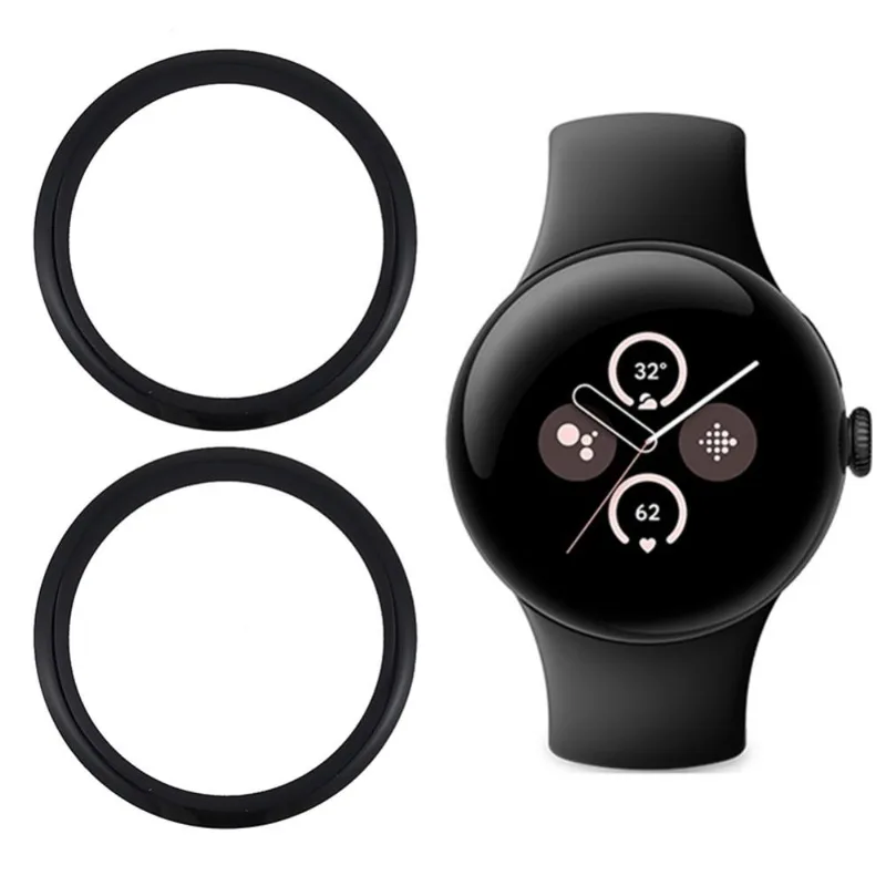 2-pack fodral kompatibla med Google Pixel Watch 4 41 mm med skärmskydd, flexibelt TPU stöttåligt repsäkert fodral för Pixel Watch 4 41 mm smartklocka