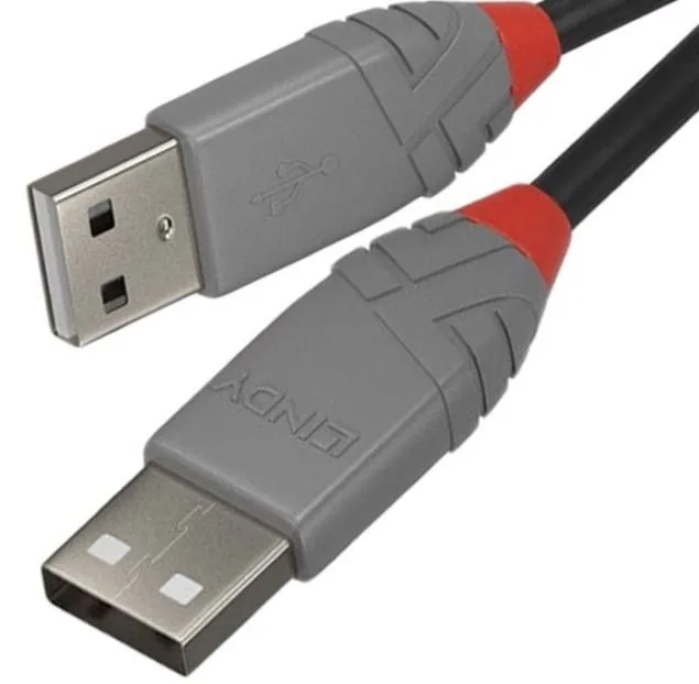 Lindy 36694 USB-kabel USB 2.0 3 m USB A Sort, Grå