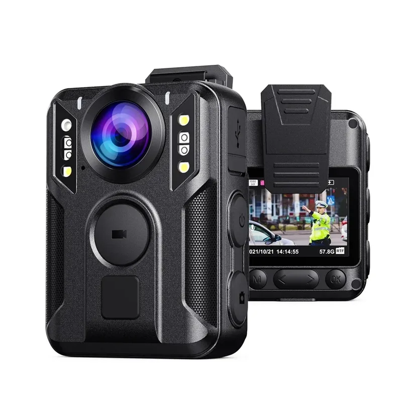 Kroppskameror M6 Body Camera 2160P/GPS Body Bärbar kamerastöd 7 timmars inspelning 64GB Police Body Camera Night Vision Kroppskamera