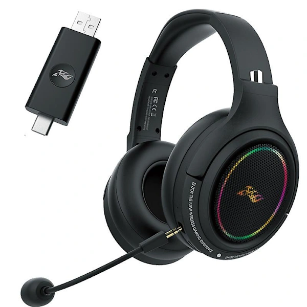 Trådlöst Spelheadset, 2,4G 3,5 Mm PC-hörlurar med Dubbla USB