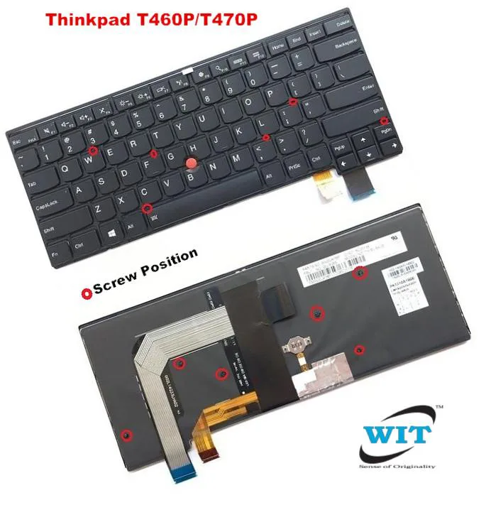 Kompatibel med Lenovo ThinkPad T470P bakgrundsbelyst tangentbord (norra Europa)