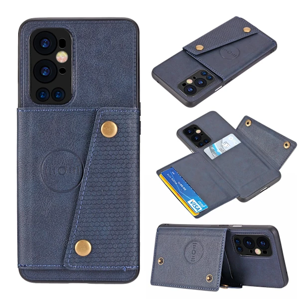 Mobiltelefonskal passar OnePlus 8T/OnePlus 9R (6,55 tum), kodserie metallläderskal – svart
