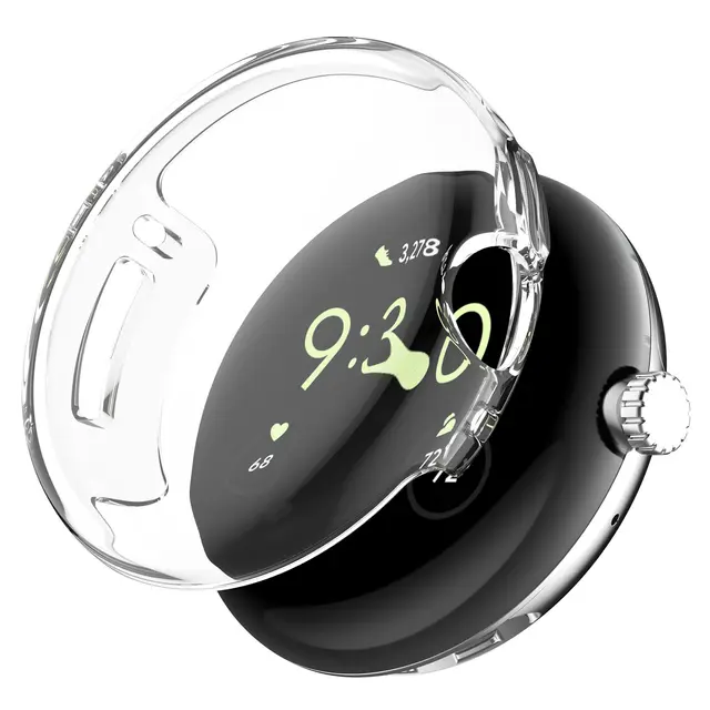 2-pack fodral kompatibla med Google Pixel Watch 4, 45 mm med skärmskydd