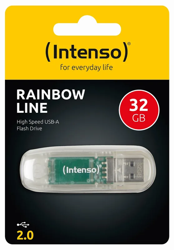 Intenso 3502480 Rainbow Line USB-minne 32 GB, Svart