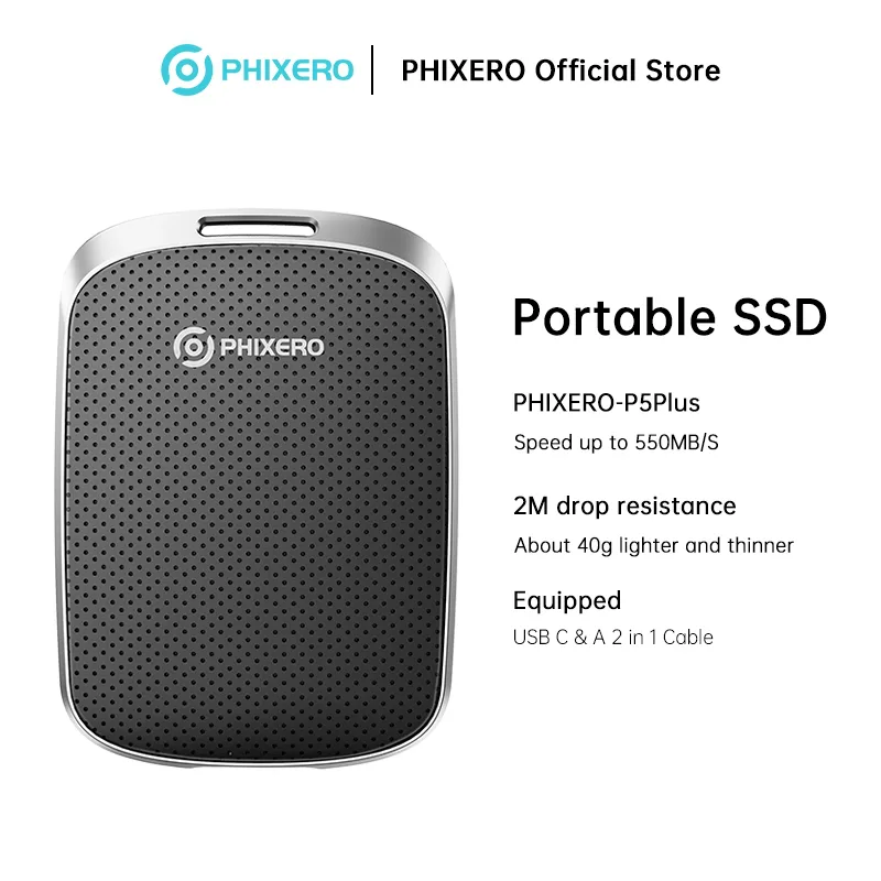 PHIXERO P5PLUS bärbar SSD 256 GB