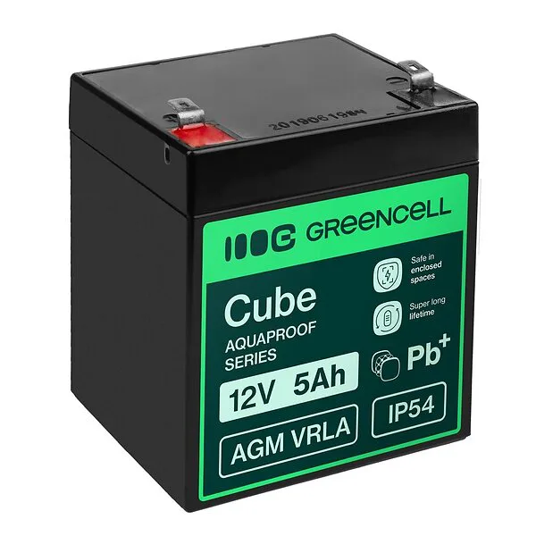 Green Cell AGM 12V 5AH VRLA Uppladdningsbart Batteri