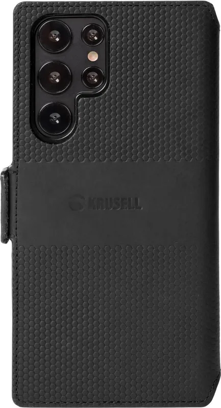 Krusell Leather Phone Wallet Galaxy S22 Svart