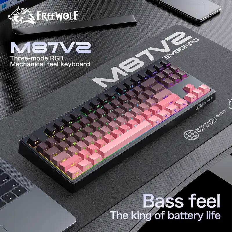 FREEWOLF M87V2 Trådlöst Tangentbord