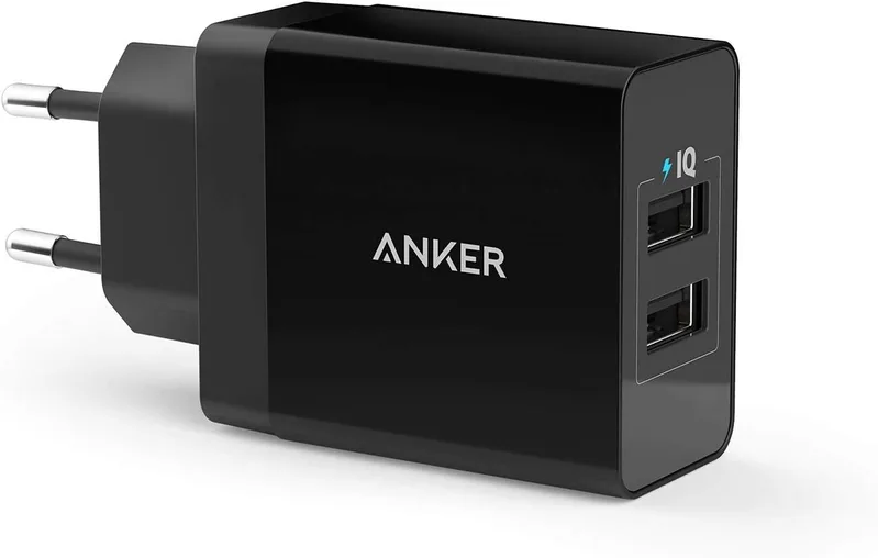 Anker 24W 2-portars USB väggladdare Universal USB-adapter med PowerIQ-teknik för iPhone iPad, Samsung Galaxy/Note, LG, Nexus etc