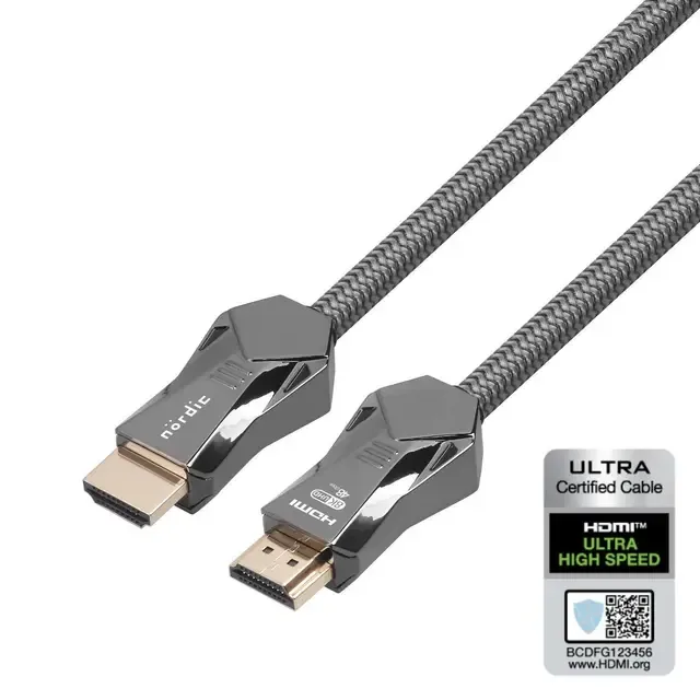 NÖRDIC CERTIFIED CABLES 2m Ultra High Speed HDMI 2.1 8K 60Hz 4K 120Hz
