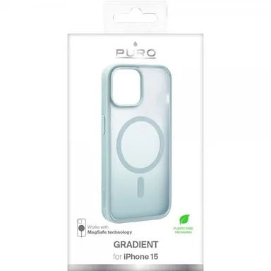 Puro iPhone 15 Skal Gradient MagSafe Grön