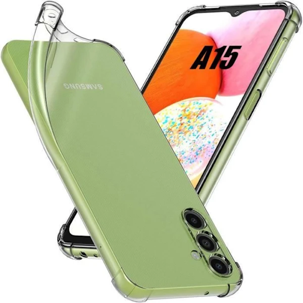 Mobilskal för Samsung Galaxy A15 (4G)/Samsung Galaxy A15 5G-fodral, (6,5 tum) transparent gradient design TPU silikon, förstärkning med fyra hörn skyd