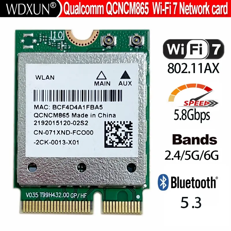aqxreight QCNCM865 WiFi 7 Trådlöst Nätverkskort