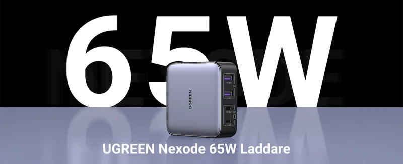 UGREEN Nexode USB C-laddare 65W USB C-strömadapter