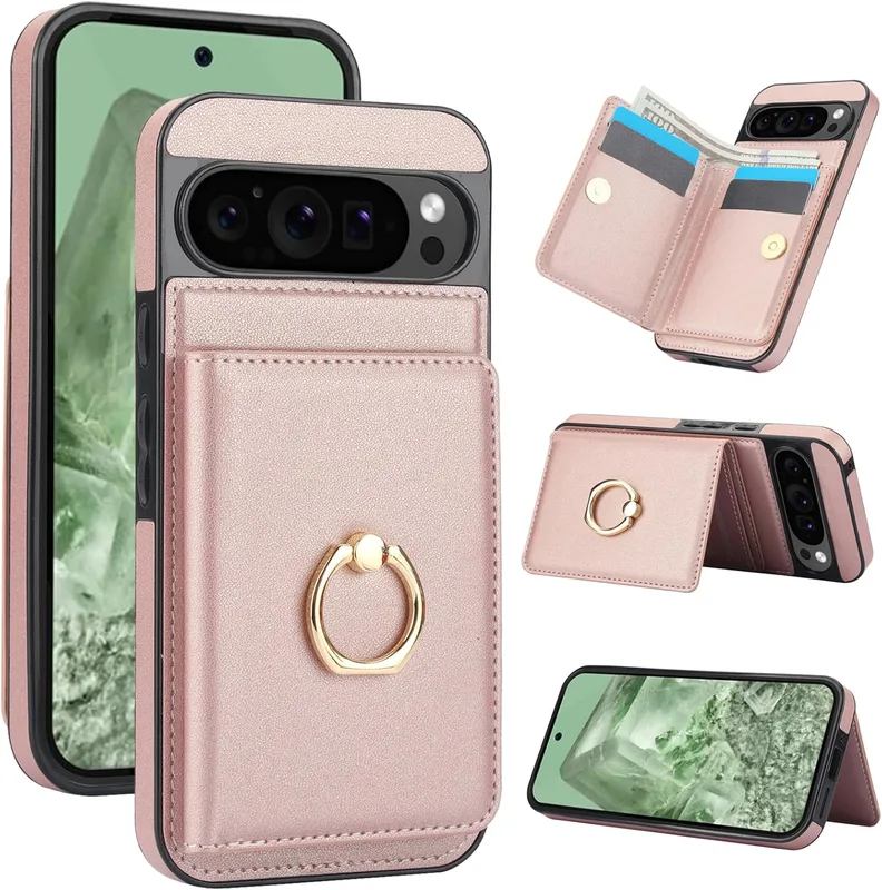 EASSGU Läder mobiltelefonfodral för Google Pixel 9 (6,3 tum)