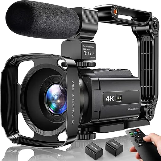 Videokamera Fullständig 4K-blogg Videoinspelare Strömmande WIFI-videokamera Bärbar utomhus UHD 48MP digitala vloggkameror for fotograferin