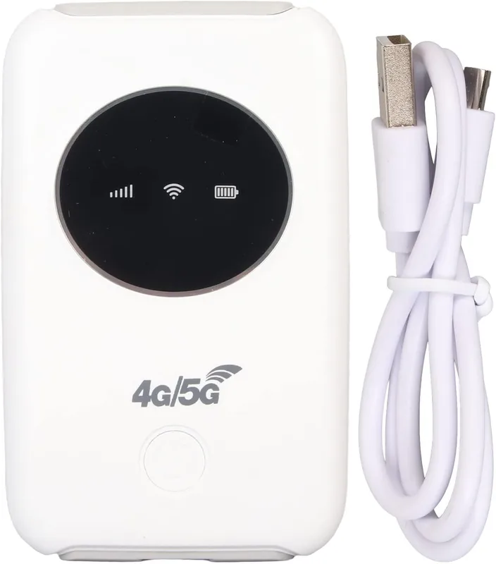 Hotspot, 300 Mbps 4G/5G Router Portable WiFi, Unlocked USB WiFi Modem med SIM-kortplats, 2100mAh Långvarig och Laddningsbar Router för Resor, Affärsre