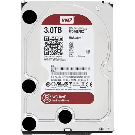 Western Digital WD30EFRX SATA lll hårddisk 24x7 NAS röd 3 TB