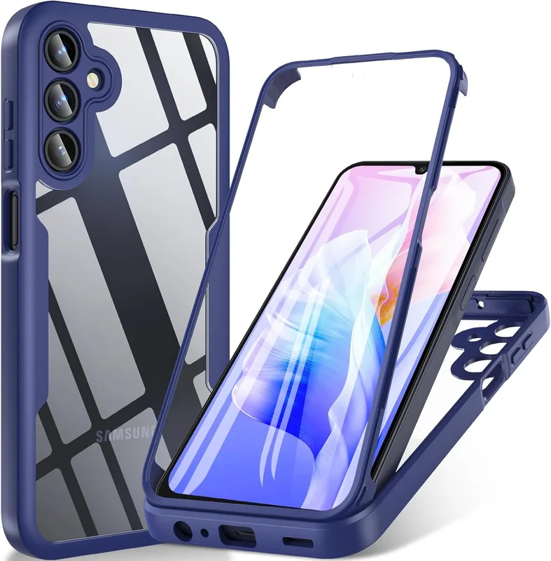 Mobiltelefonskal skyddsfodral för Samsung Galaxy A15 (4G)/Samsung Galaxy A15 5G (6,5 tum) stötsäkert pansarfodral, smalt TPU-fodral, magnetiskt, 360 s