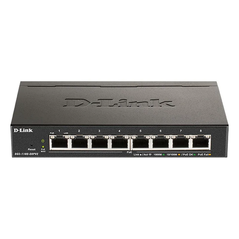 D-Link DGS-1100-08PV2/E 8-Portars Gigabit PoE Smart Managed Switch