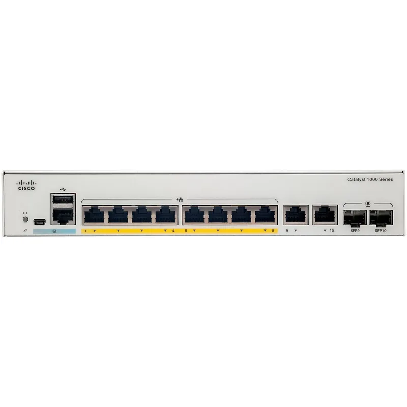 Cisco Catalyst C1000-8P-2G-L nätverksswitchar hanterad L2 Gigabit
