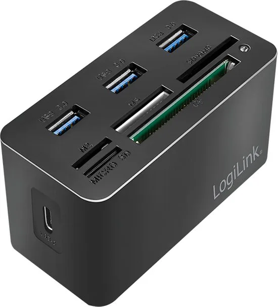LogiLink CR0046 dockingstation Ledningsført USB 3.2 Gen 1 (3.1 Gen 1) Type-C Sort