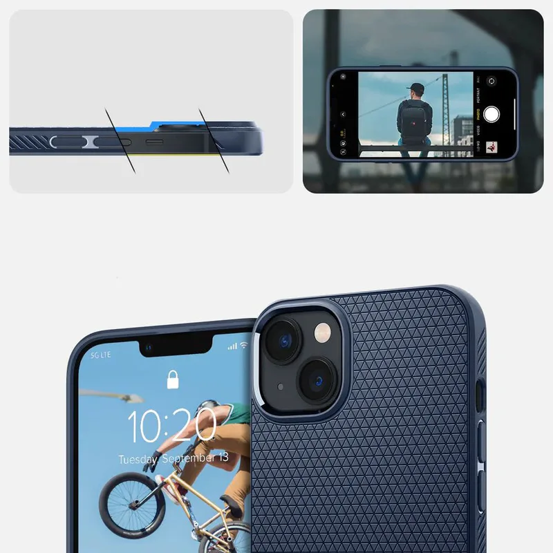 Spigen iPhone 14 Skal Liquid Air Navy