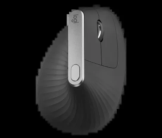 Logitech MX vertikal trådlös mus — ergonomisk design minskar muskelbelastning, flytta innehåll mellan 3 fönster och Apple-datorer, uppladdningsbar, gr