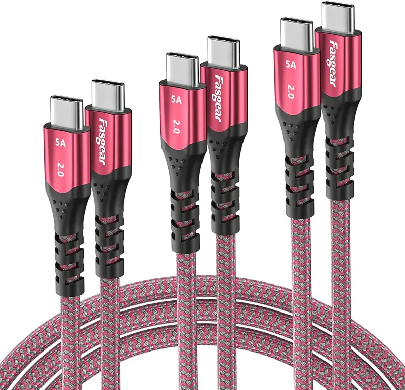 Fasgear kort USB C till USB C-kabel – 3-pack