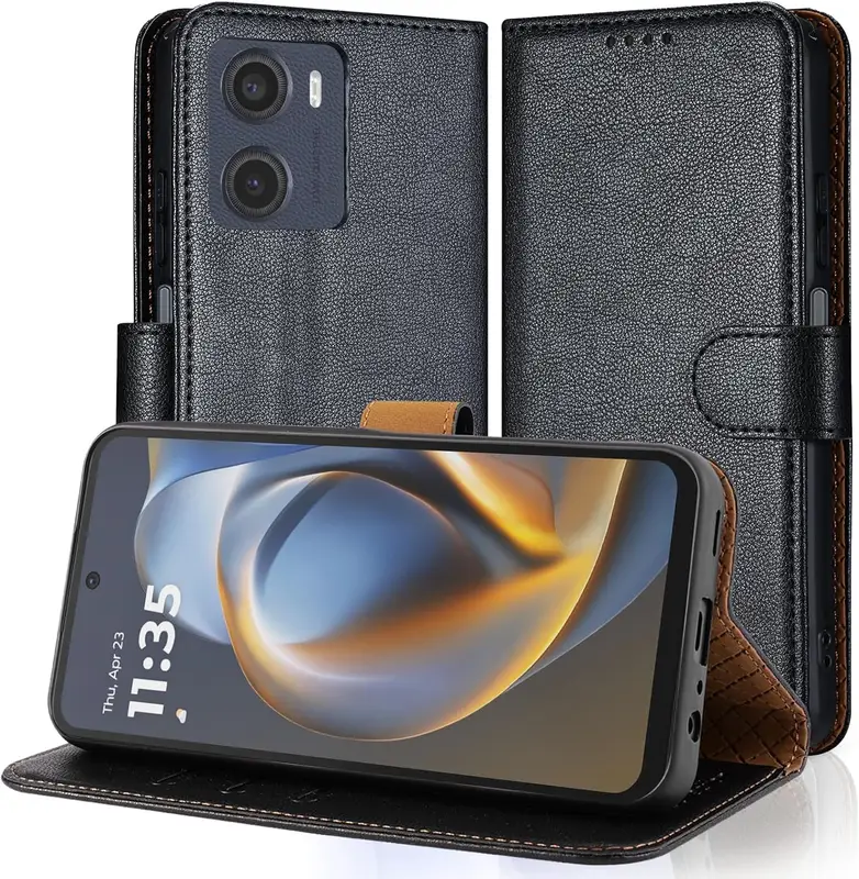RankOne läderfodral för Motorola Moto G05/Motorola Moto E15