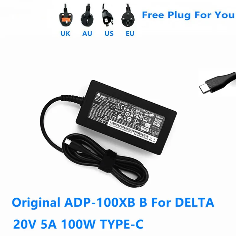 100W USB C Delta ADP-100XB B Laddare för Acer Swift Go 16 14 SFG14-72T SFG14-73T SFG14-71T SFG14-63T SFG16-71T SFG16-72T, Swift X 14 16 SF14-71T SFX14
