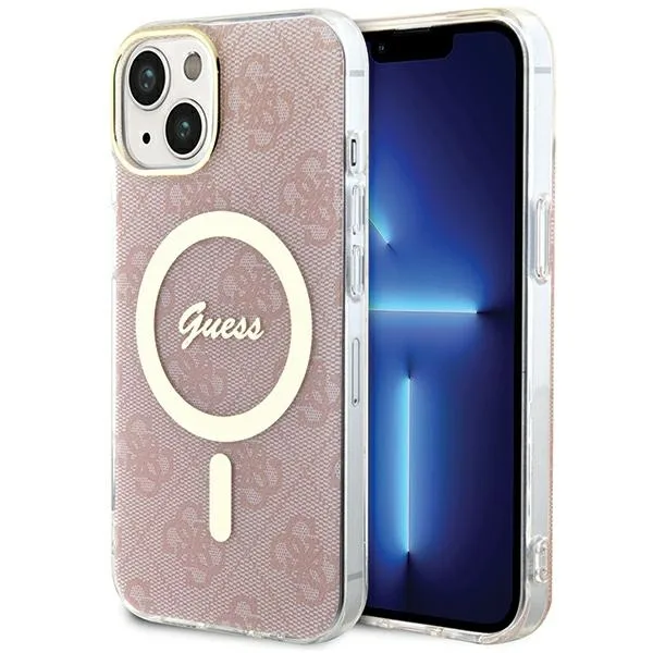 Guess Mobilskal till iPhone 14 Pro Magsafe Peony Logo Plate