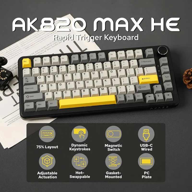MechLands AK820 MAX HE halleffekt magnetiskt speltangentbord