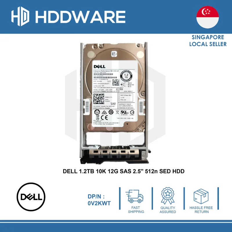 Dell 1.2TB 10K 12 Gbps SAS 2.5 HDD FIPs SED 512n (V2KWT)