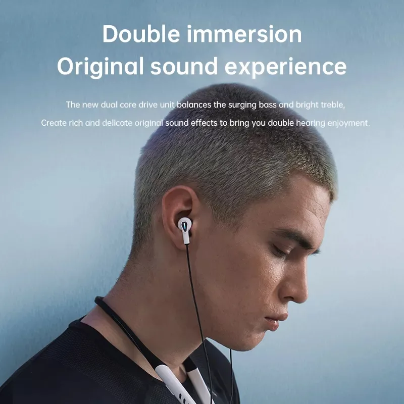 In-ear-hörlurar med 3 meter extra lång kabel